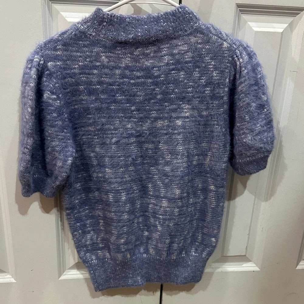 NEW Philosophy women Crewneck Sweater in Soft Blue size S - Picture 7 of 9